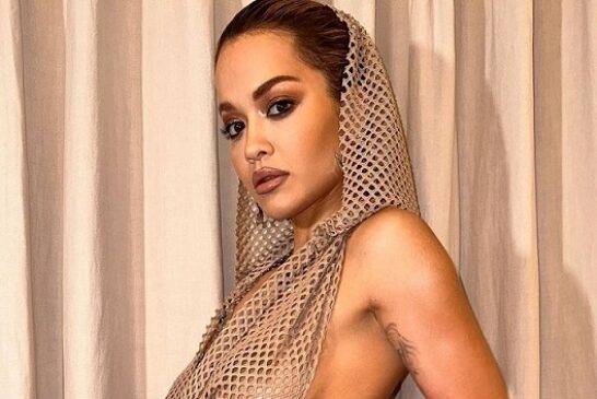 Rita Ora Wore a Completely See-Through Nude Mesh Dress With a Hood