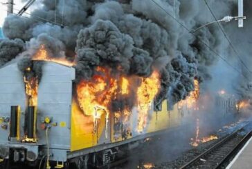 Fire Guts Section Of Lagos Blue Rail Mass Transit 