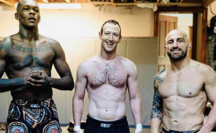 Zuckerberg Trains With UFC Champions, Adesanya, Alexander