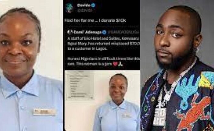 Davido Redeems Pledge, Sends $10,000 To Eko Hotels Staff Ngozi