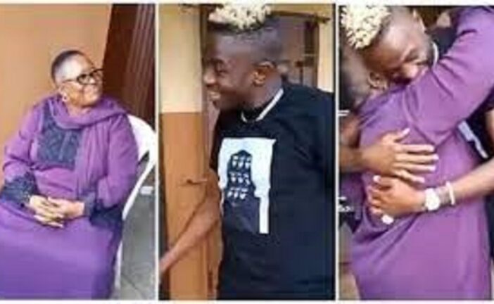 Victor Osimhen Meets Female School Teacher Who Helped Start Career In Nigeria.