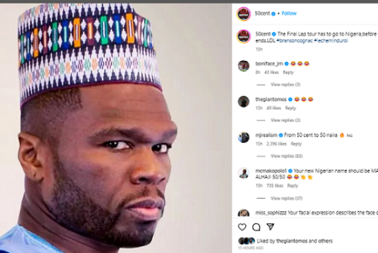 50 Cent Set To Visit Nigeria, Hold ‘The Final Lap Tour’ Concert