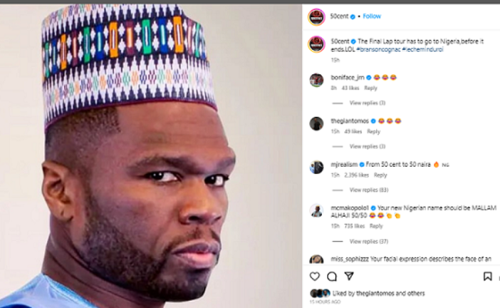 50 Cent Set To Visit Nigeria, Hold ‘The Final Lap Tour’ Concert