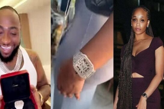 Davido Gifts Cousin Diamond Wristwatch For Being His Best Staff