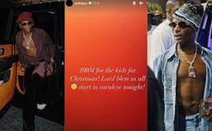 Wizkid Announces N100m As Christmas Gift To Children
