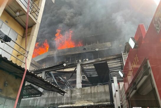Goods Destroyed As Fire Guts 10-Storey Lagos Market Building