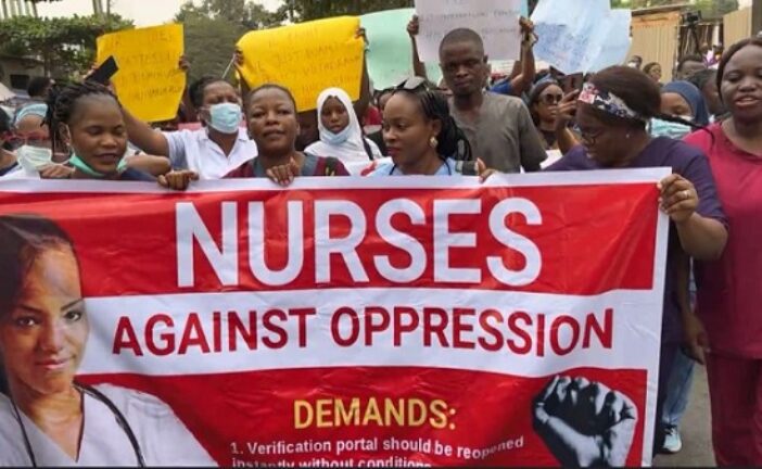 Just in: Nurses Protest Over New Certificate Verification Guidelines In Abuja