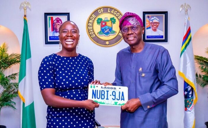 Sanwo-Olu Presents Nubi Branded Car, Says She’s Shifted Mountains