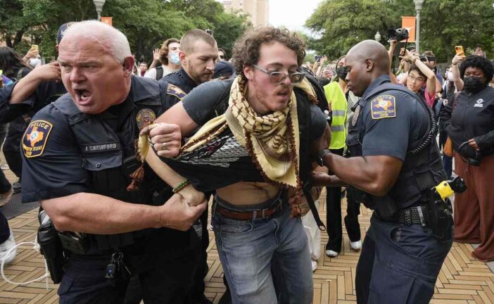 Israel-Hamas war protesters and police clash on Texas campus, Columbia University begins suspensions