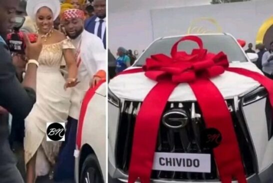 CHIVIDO2024: GAC Motors Gift Davido, Chioma New SUV On Wedding Day