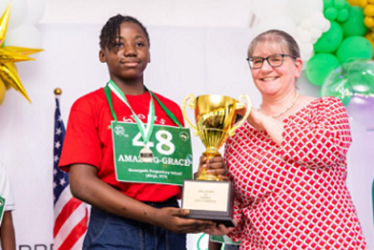 11-Yr-Old Nigerian Amazing-Grace Salami Emerges Champion At U.S. Consulate Inaugural Spellingbee