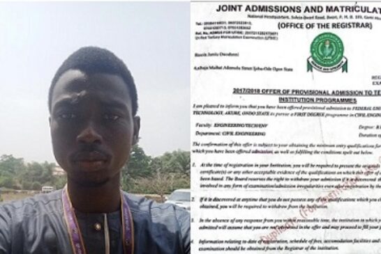 JAMB Denies Approving FUTA Graduate’s Admission