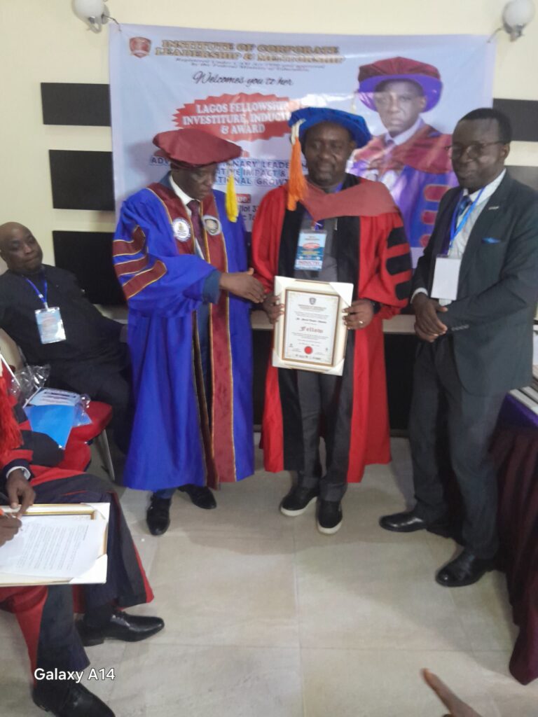 Amb. Nwodi Daniel Chinedu inducted by Institute of Corporate Leadership and Mentorship