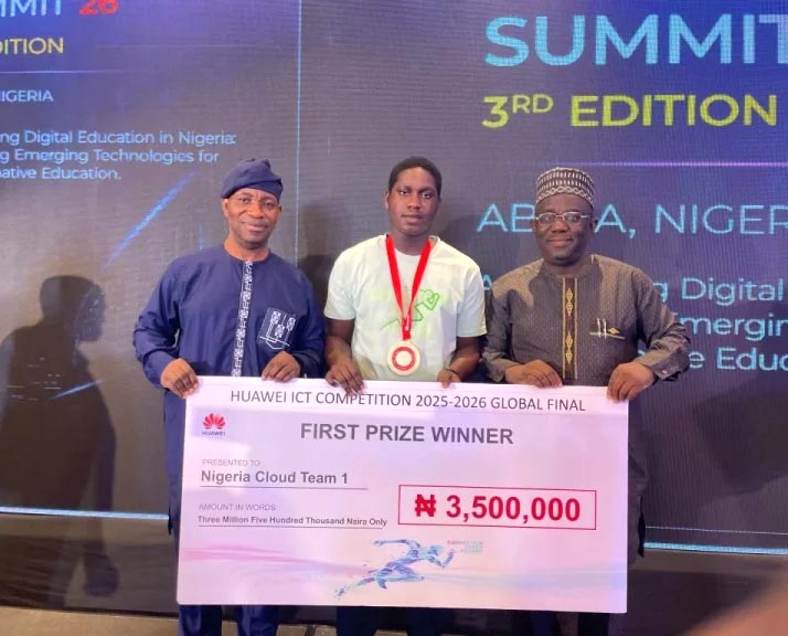 UNILAG Student Wins Huawei Global ICT Competition in China