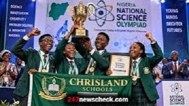 Chrisland Wins National Science Olympiad
